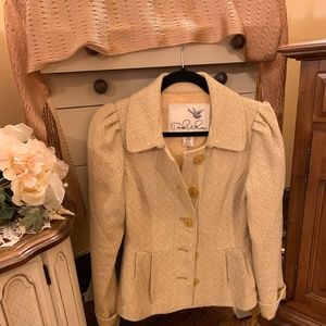 Tabitha cream/Gold tweed jacket